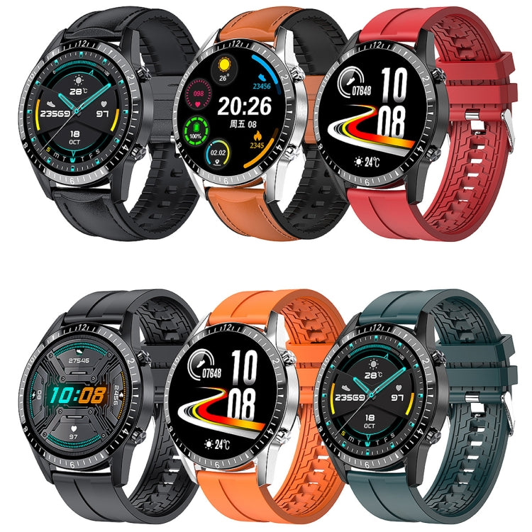 Montre de surveillance de la fréquence cardiaque/pression artérielle/oxygène sanguin I9 1,3 pouces, Black, Red, Orange, Green, Black Leather, Brown Leather, Black Steel, Silver Steel