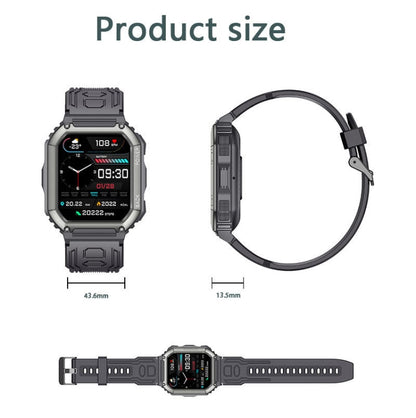 KR06 Montre d'appel intelligente de surveillance de la pression artérielle de fréquence cardiaque de 1,8 pouces, Noir, Vert