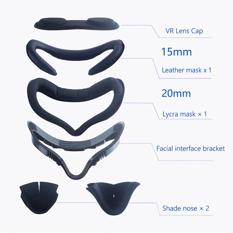 Pour casque Oculus Quest 2 VR 6 pièces/ensemble coussin de remplacement pour les yeux du visage