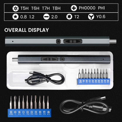Jeu de mini tournevis électriques rechargeables 11 en 1 avec éclairage 3LED