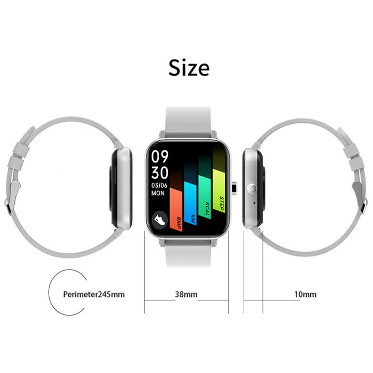 H10 1.69 pouces écran Bluetooth appel montre intelligente, prise en charge de la fréquence cardiaque/pression artérielle/surveillance du sommeil, Black, Pink, Yellow, Grey, Blue Net+Silicone, Black Net+Silicone, Pink Net+Silicone, Gold Net+Silicone    ...