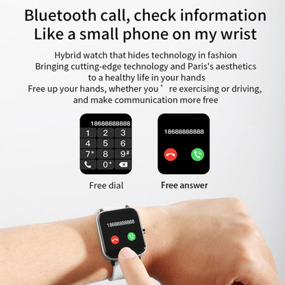 H10 1.69 pouces écran Bluetooth appel montre intelligente, prise en charge de la fréquence cardiaque/pression artérielle/surveillance du sommeil, Black, Pink, Yellow, Grey, Blue Net+Silicone, Black Net+Silicone, Pink Net+Silicone, Gold Net+Silicone    ...