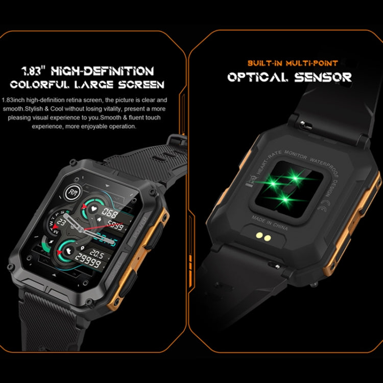 1,83 pouces IP68 étanche Bluetooth appel sport montre intelligente extérieure montre multifonctionnelle à trois épreuves