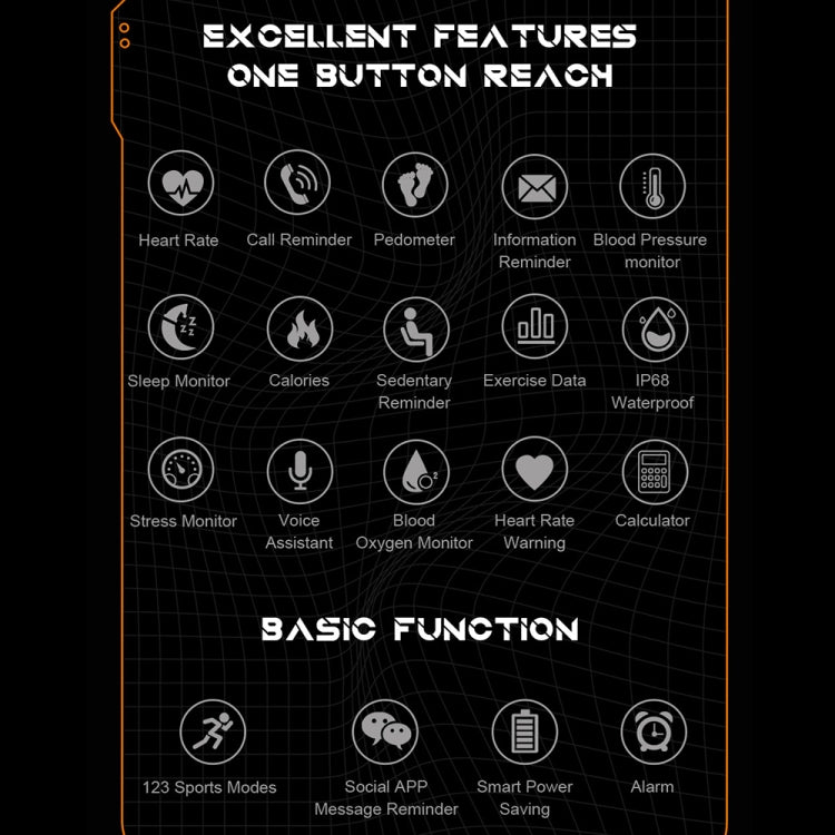 1,83 pouces IP68 étanche Bluetooth appel sport montre intelligente extérieure montre multifonctionnelle à trois épreuves