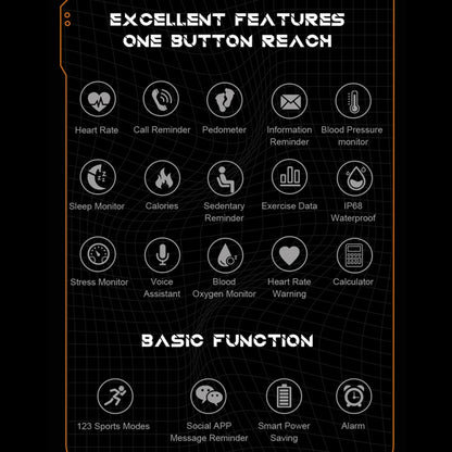 1,83 pouces IP68 étanche Bluetooth appel sport montre intelligente extérieure montre multifonctionnelle à trois épreuves