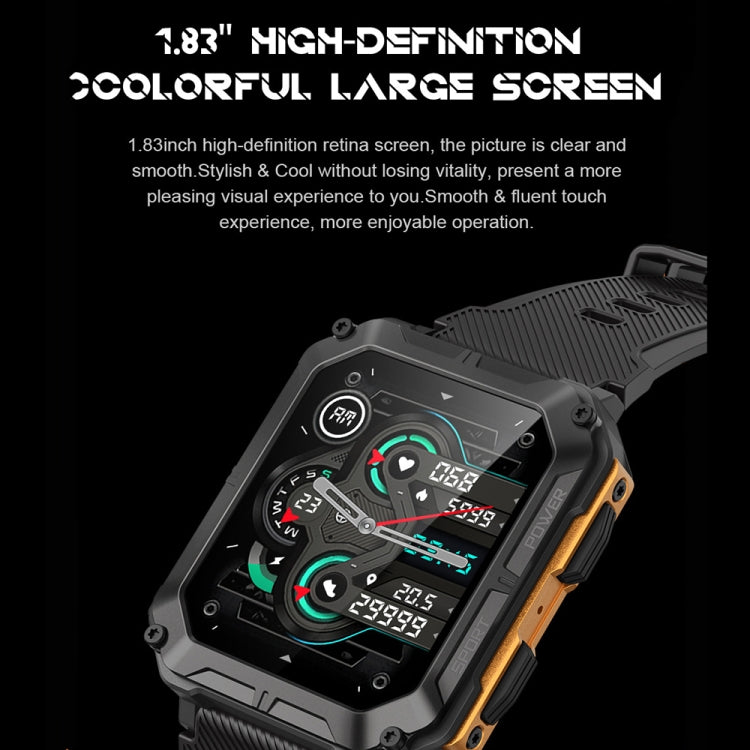 1,83 pouces IP68 étanche Bluetooth appel sport montre intelligente extérieure montre multifonctionnelle à trois épreuves