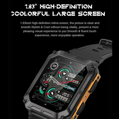 1,83 pouces IP68 étanche Bluetooth appel sport montre intelligente extérieure montre multifonctionnelle à trois épreuves