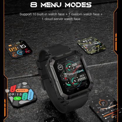 1,83 pouces IP68 étanche Bluetooth appel sport montre intelligente extérieure montre multifonctionnelle à trois épreuves