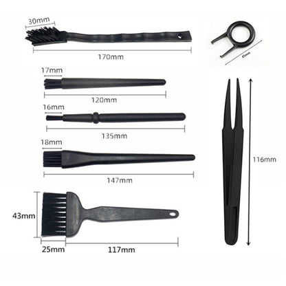 Brosse de nettoyage d'ordinateur antistatique, ensemble de pincettes, clavier de balayage