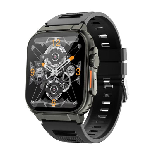 A70 1,96 pouces surveillance de la santé multifonctionnelle IP68 étanche Bluetooth appel montre intelligente, Black, Orange