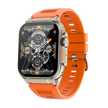 A70 1,96 pouces surveillance de la santé multifonctionnelle IP68 étanche Bluetooth appel montre intelligente, Black, Orange