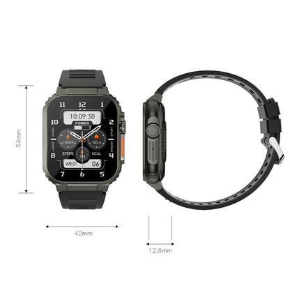 A70 1,96 pouces surveillance de la santé multifonctionnelle IP68 étanche Bluetooth appel montre intelligente, Black, Orange