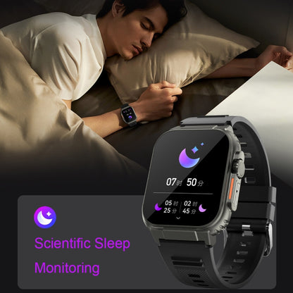 A70 1,96 pouces surveillance de la santé multifonctionnelle IP68 étanche Bluetooth appel montre intelligente, Black, Orange