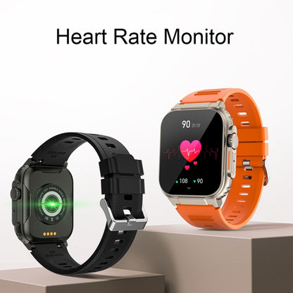 A70 1,96 pouces surveillance de la santé multifonctionnelle IP68 étanche Bluetooth appel montre intelligente, Black, Orange