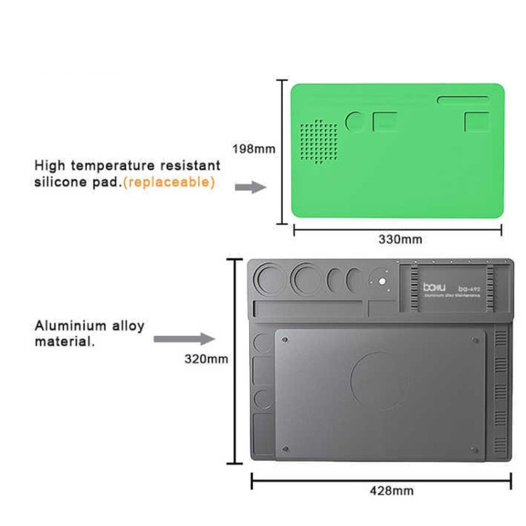 BAKU BA-692 Tapis de travail en silicone pour entretien de microscope 2 en 1
