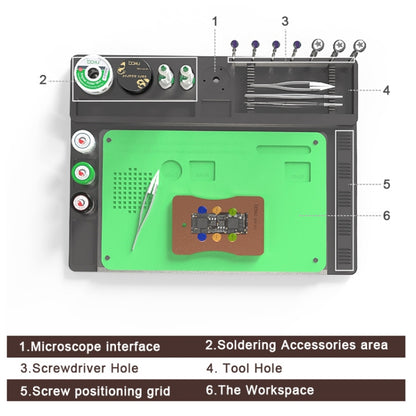 BAKU BA-692 Tapis de travail en silicone pour entretien de microscope 2 en 1