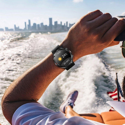 T30 1,6 pouces Sports de plein air étanche Smart Music Bluetooth Call Watch, Black, Dark Green, Black Steel+Silicone, Black Net+Silicone