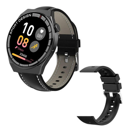 Montre intelligente d'appel Bluetooth de surveillance de la santé GT3Pro de 1,28 pouces avec NFC, Black Silicone, Silver Silicone, Black Leather, Brown Leather, Black Steel, Silver Steel, Black Three-bead Steel, Silver Three-bead Steel