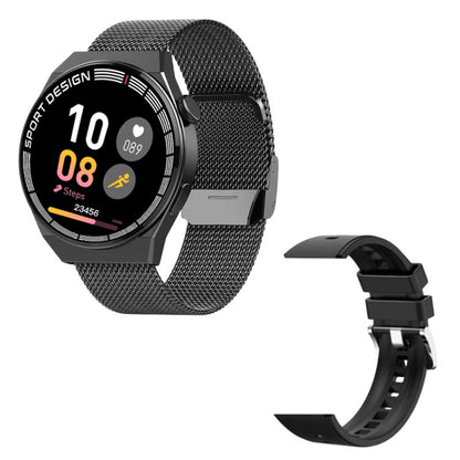 Montre intelligente d'appel Bluetooth de surveillance de la santé GT3Pro de 1,28 pouces avec NFC, Black Silicone, Silver Silicone, Black Leather, Brown Leather, Black Steel, Silver Steel, Black Three-bead Steel, Silver Three-bead Steel