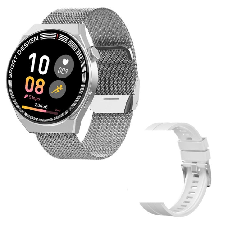 Montre intelligente d'appel Bluetooth de surveillance de la santé GT3Pro de 1,28 pouces avec NFC, Black Silicone, Silver Silicone, Black Leather, Brown Leather, Black Steel, Silver Steel, Black Three-bead Steel, Silver Three-bead Steel
