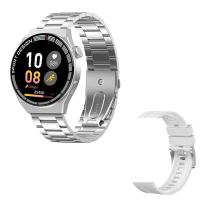 Montre intelligente d'appel Bluetooth de surveillance de la santé GT3Pro de 1,28 pouces avec NFC, Black Silicone, Silver Silicone, Black Leather, Brown Leather, Black Steel, Silver Steel, Black Three-bead Steel, Silver Three-bead Steel