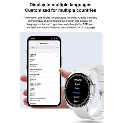 Montre intelligente d'appel Bluetooth de surveillance de la santé GT3Pro de 1,28 pouces avec NFC, Black Silicone, Silver Silicone, Black Leather, Brown Leather, Black Steel, Silver Steel, Black Three-bead Steel, Silver Three-bead Steel