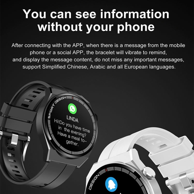 Montre intelligente d'appel Bluetooth de surveillance de la santé GT3Pro de 1,28 pouces avec NFC, Black Silicone, Silver Silicone, Black Leather, Brown Leather, Black Steel, Silver Steel, Black Three-bead Steel, Silver Three-bead Steel