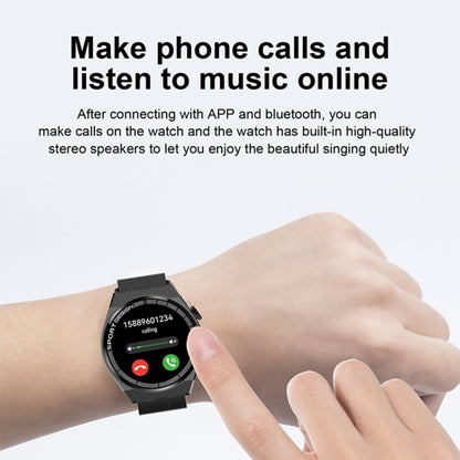 Montre intelligente d'appel Bluetooth de surveillance de la santé GT3Pro de 1,28 pouces avec NFC, Black Silicone, Silver Silicone, Black Leather, Brown Leather, Black Steel, Silver Steel, Black Three-bead Steel, Silver Three-bead Steel