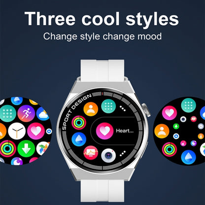Montre intelligente d'appel Bluetooth de surveillance de la santé GT3Pro de 1,28 pouces avec NFC, Black Silicone, Silver Silicone, Black Leather, Brown Leather, Black Steel, Silver Steel, Black Three-bead Steel, Silver Three-bead Steel
