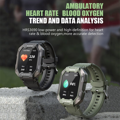 C20Plus 1,81 pouces surveillance de la santé étanche Bluetooth appel montre intelligente, Camouflage Green