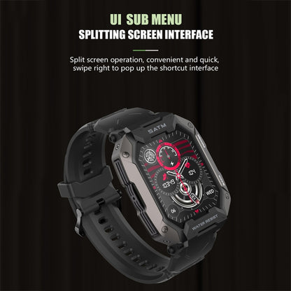 C20Plus 1,81 pouces surveillance de la santé étanche Bluetooth appel montre intelligente, Camouflage Green