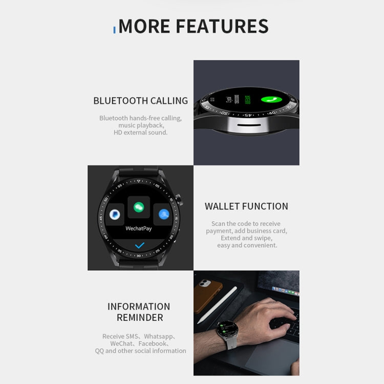 HW28 1,39 pouces IP67 étanche surveillance de la santé appel Bluetooth montre intelligente avec paiement NFC