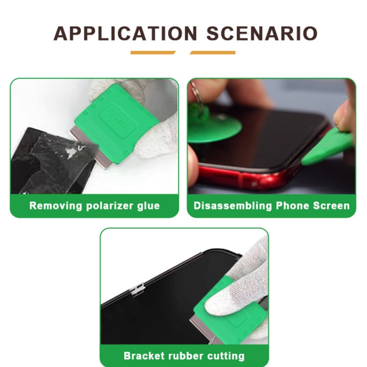 Lot de 3 lames de levier en acier inoxydable BAKU BA-219 pour écran de téléphone et retrait de colle résiduelle