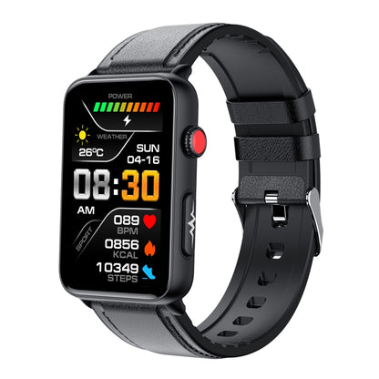 Montre connectée Ring ECG Température Fréquence cardiaque Pression artérielle Santé Montre parlante Bluetooth, Black Silicone, Red Silicone, Blue Silicone, Black Leather, Brown Leather