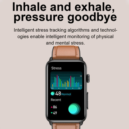 Montre connectée Ring ECG Température Fréquence cardiaque Pression artérielle Santé Montre parlante Bluetooth, Black Silicone, Red Silicone, Blue Silicone, Black Leather, Brown Leather
