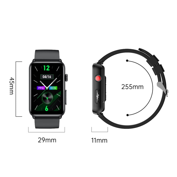 Montre connectée Ring ECG Température Fréquence cardiaque Pression artérielle Santé Montre parlante Bluetooth, Black Silicone, Red Silicone, Blue Silicone, Black Leather, Brown Leather