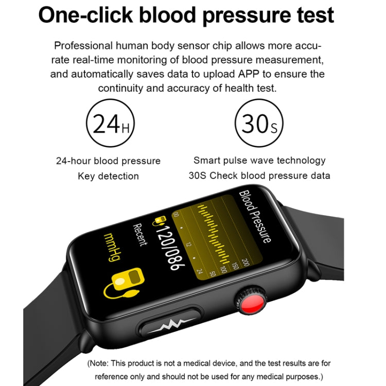 Montre connectée Ring ECG Température Fréquence cardiaque Pression artérielle Santé Montre parlante Bluetooth, Black Silicone, Red Silicone, Blue Silicone, Black Leather, Brown Leather