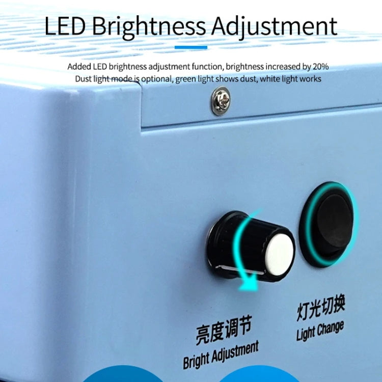 Établi de réparation d'écran de téléphone portable SUNSHINE SS-917C sans poussière, lampe à double lumière verte et blanche, banc d'opérateur pour affichage de la poussière