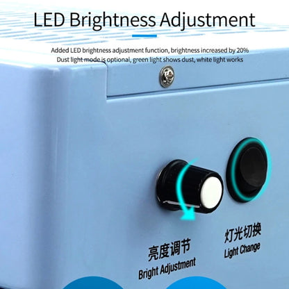 Établi de réparation d'écran de téléphone portable SUNSHINE SS-917C sans poussière, lampe à double lumière verte et blanche, banc d'opérateur pour affichage de la poussière