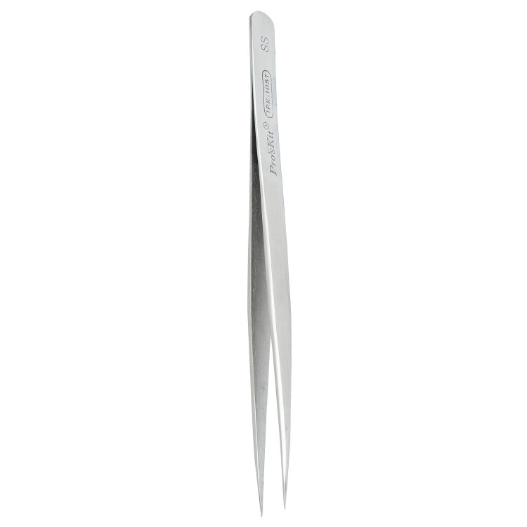 Pince à épiler antimagnétique en acier inoxydable ProsKit 1PK-105T Pincette à pointe droite de précision 140 mm