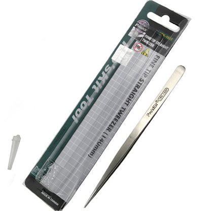 Pince à épiler antimagnétique en acier inoxydable ProsKit 1PK-105T Pincette à pointe droite de précision 140 mm