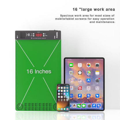 Tapis de travail pour retirer l'écran LCD 16 pouces BAKU BA-940 avec système de chauffage et éclairage anti-poussière