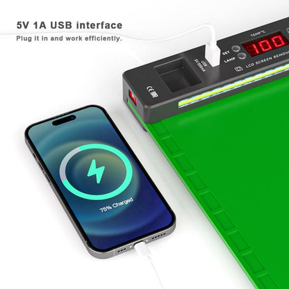 Tapis de travail pour retirer l'écran LCD 16 pouces BAKU BA-940 avec système de chauffage et éclairage anti-poussière