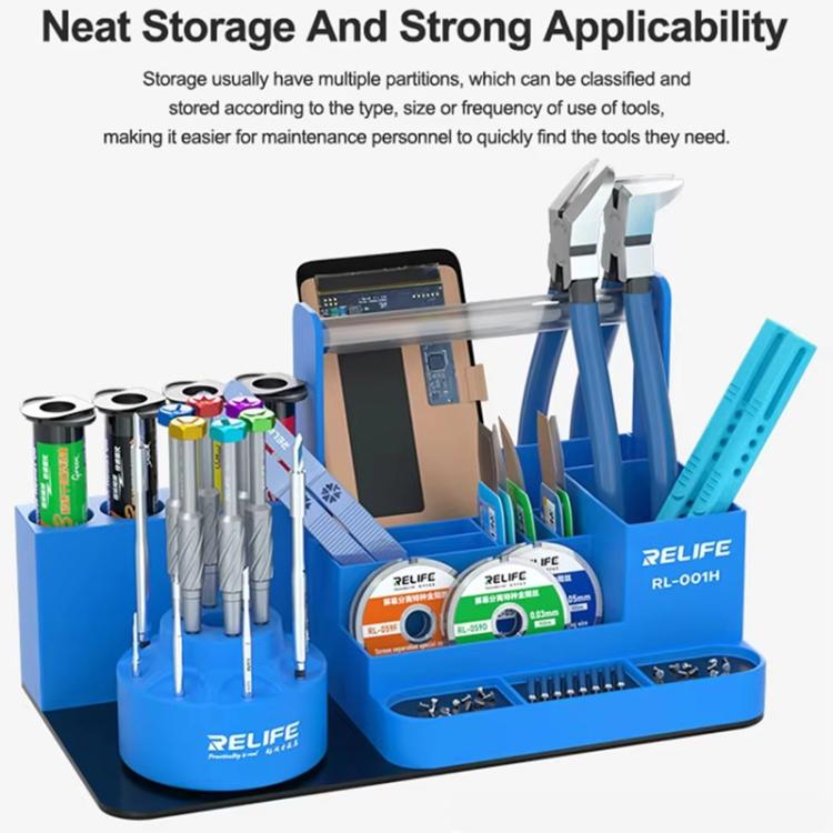 RELIFE RL-001H Organisateur rotatif pour outils de réparation de téléphone portable Pièces de tournevis Support de rangement