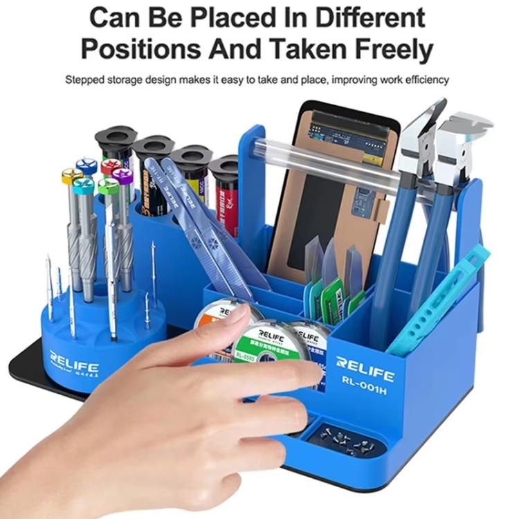 RELIFE RL-001H Organisateur rotatif pour outils de réparation de téléphone portable Pièces de tournevis Support de rangement