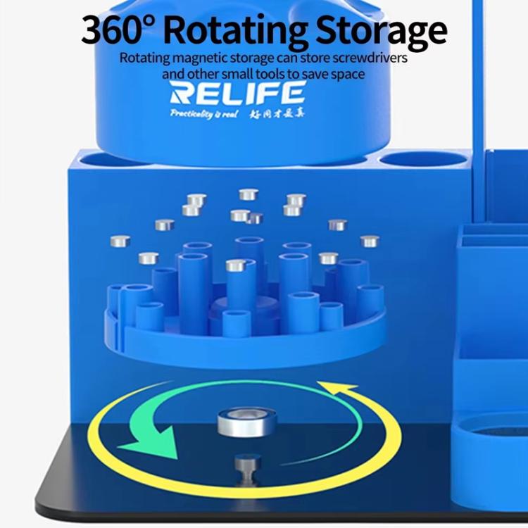 RELIFE RL-001H Organisateur rotatif pour outils de réparation de téléphone portable Pièces de tournevis Support de rangement