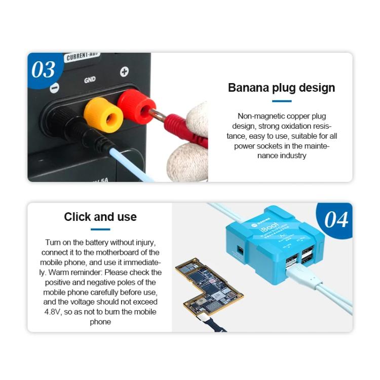 Câble de test d'alimentation de batterie pour iPhone, câble de contrôle de démarrage de réparation de téléphone portable