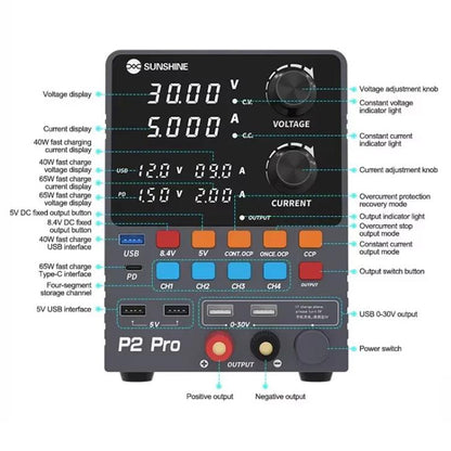 Régulateur de tension CC intelligent SUNSHINE P2 Pro 330 W, transformateur toroïdal, sortie 30 V 5 A, outil de réparation, SUNSHINE P2 Pro
