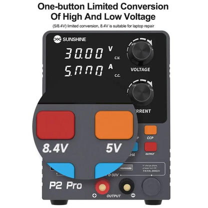 Régulateur de tension CC intelligent SUNSHINE P2 Pro 330 W, transformateur toroïdal, sortie 30 V 5 A, outil de réparation, SUNSHINE P2 Pro