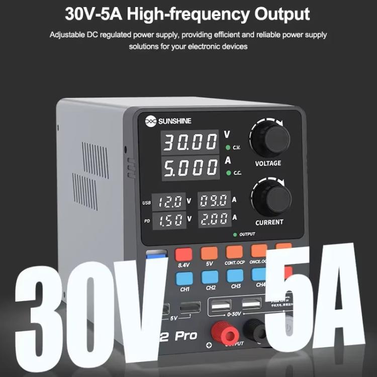 Régulateur de tension CC intelligent SUNSHINE P2 Pro 330 W, transformateur toroïdal, sortie 30 V 5 A, outil de réparation, SUNSHINE P2 Pro